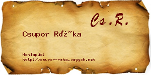 Csupor Réka névjegykártya