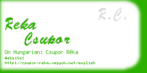 reka csupor business card