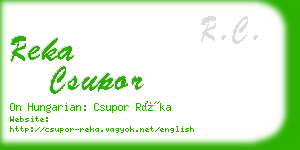 reka csupor business card